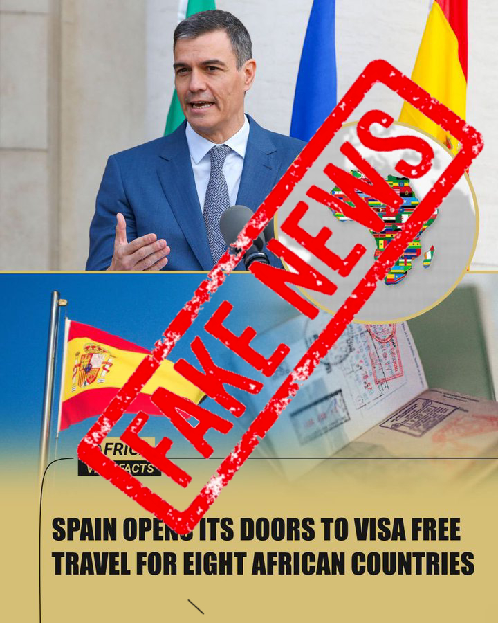 Spain did not grant new visa-free travel to Rwanda and seven other African countries